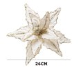 thumbnail image 4 of 26CM Christmas Flower Red Gold Glitter Fleece Simulation Fake Flower Xmas Tree Pendants Merry Christmas Flower Hanging Ornaments, 4 of 5