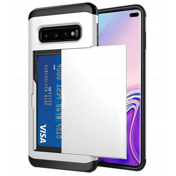 Card Slot Holder Wallet Samsung Galaxy Note 9 Case - (White) Dual Layer Shockproof with Heavy Duty Protection