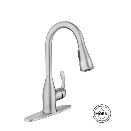 MOEN 87966SRS Kaden Single-Handle Pull-Down Sprayer Kitchen Faucet with Reflex and Power Clean in Spot Resist Stainless