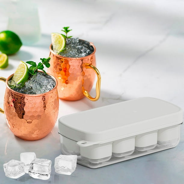 Bandeja de Silicona de Grado Alimenticio Xiying con Tapa de Fácil Apertura - Molde de 8 Cubos para Hacer Cubitos de Hielo Caseros, Diseño a Prueba de Fugas y Olores para Refrigerador y Congelador