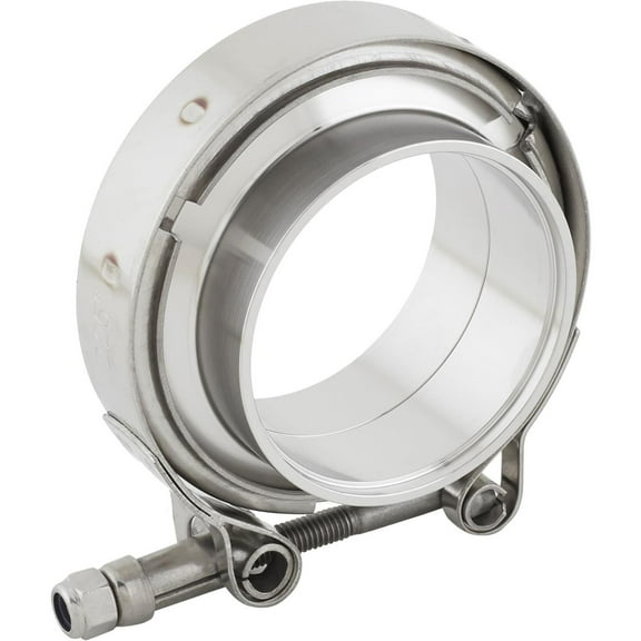 Speedway Motors 2.25 Inch Exhaust Clamp, Stainless Steel Quick Release V-Band Clamp with Male/Female Flanges, For High Temperature Exhaust Applications, Intercoolers, Turbo Flanges and More