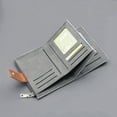 thumbnail image 3 of Stylago Canvas Wallet for Men Zipper Credit Card Holder Students Shopping Purses Portable Button Clutch Bag Grey, 3 of 6