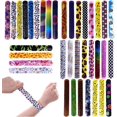 thumbnail image 1 of ZECATL 72 Pcs Bracelets Slap pour Fêtes avec Cœurs Colorés Design Imprimé Animal Emoji Bandes Slap Rétro pour Cadeaux de Noël, Prix pour Enfants, Cadeaux de Fête pour Enfants, Remplisseurs de Pinata, 1 of 6