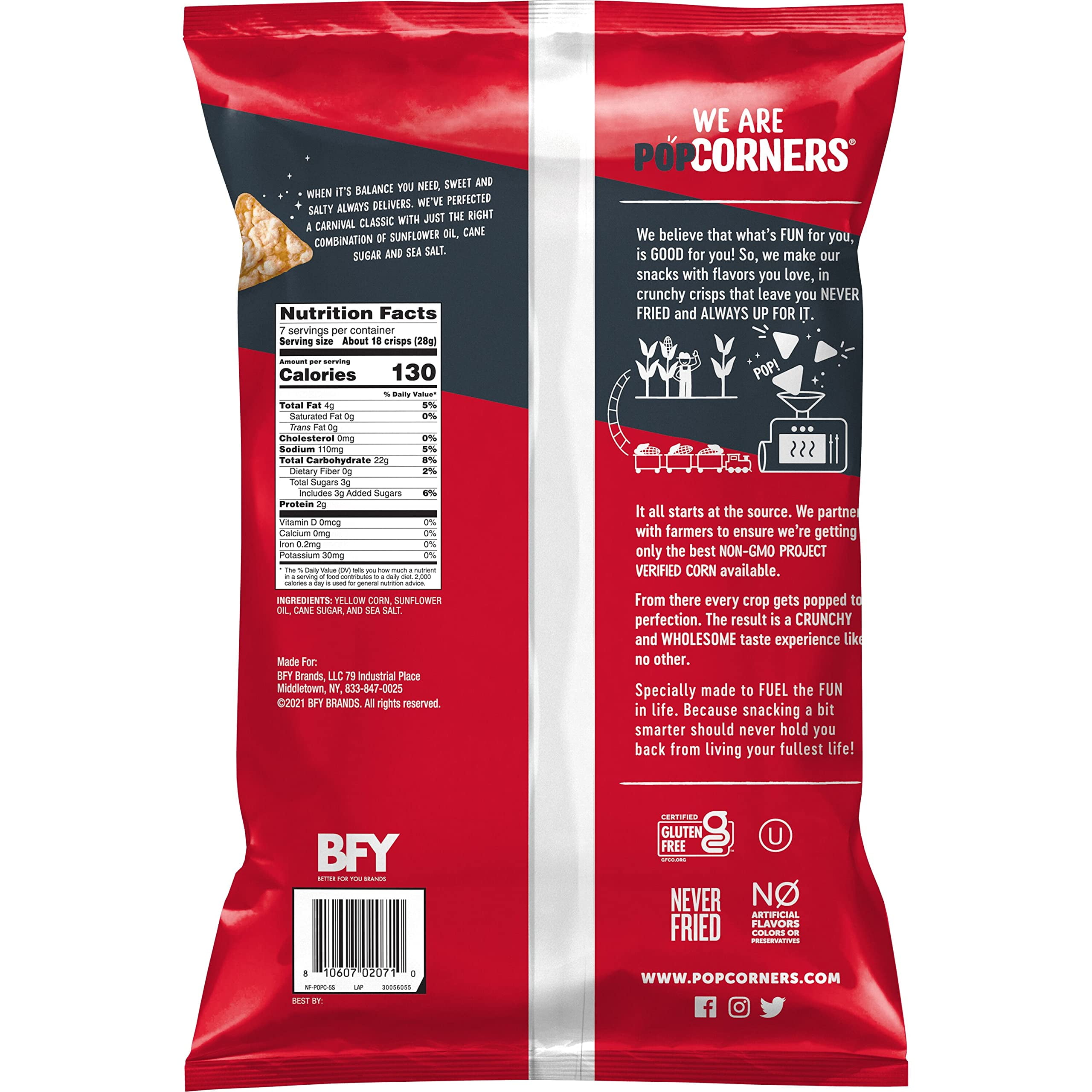 2X - Popcorner Kettle Corn Popped Corn Chips, 7 Ounce - Walmart.com