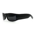 thumbnail image 6 of Mens Narrow Rectangle Cholo Gangster All Black Plastic Sunglasses Shiny Black - Black, 6 of 7
