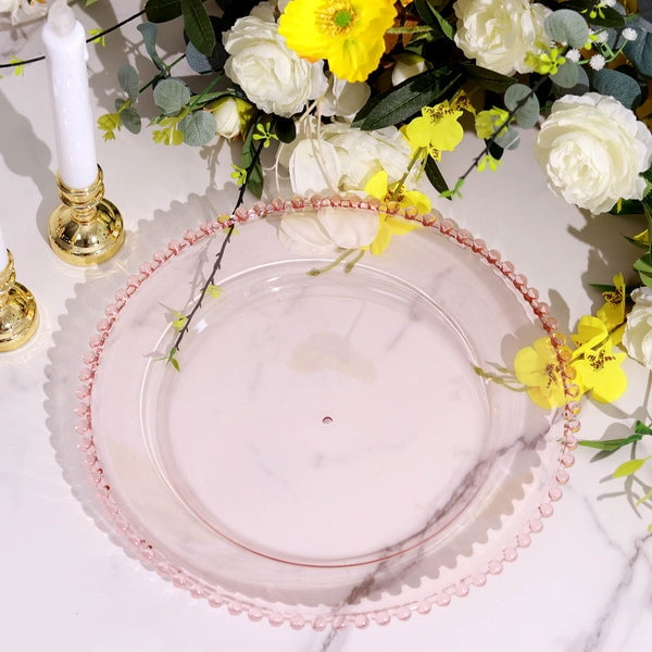 Elegant Set of Clear Blush Acrylic Charger Plates Jamaica Ubuy