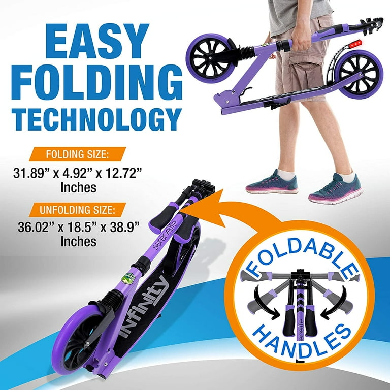 SereneLife Lightweight and Foldable Kick Scooter - Adjustable