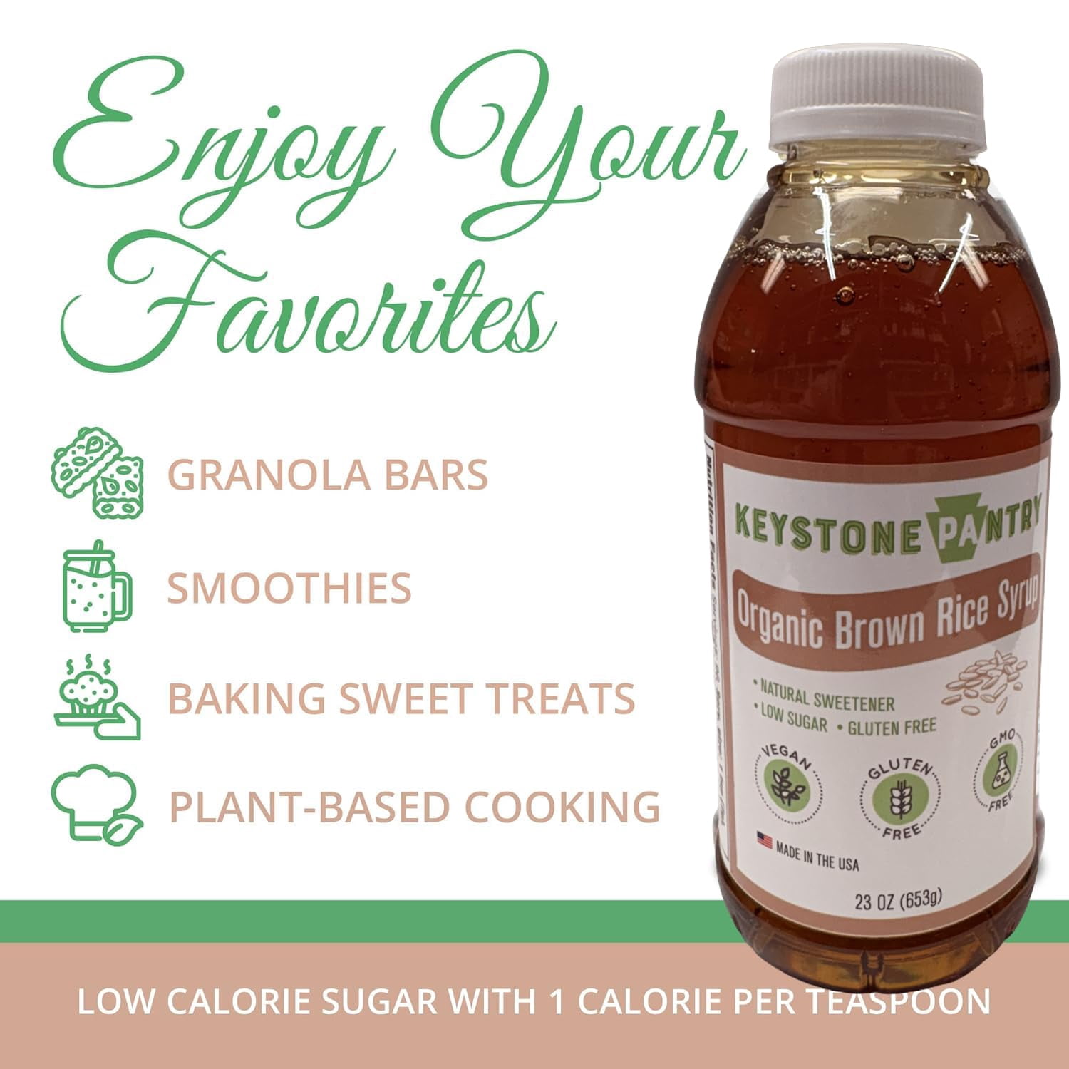 Keystone Pantry Organic Brown Rice Syrup - 3-pack - 23 oz Bottle - Corn Syrup Alternative
