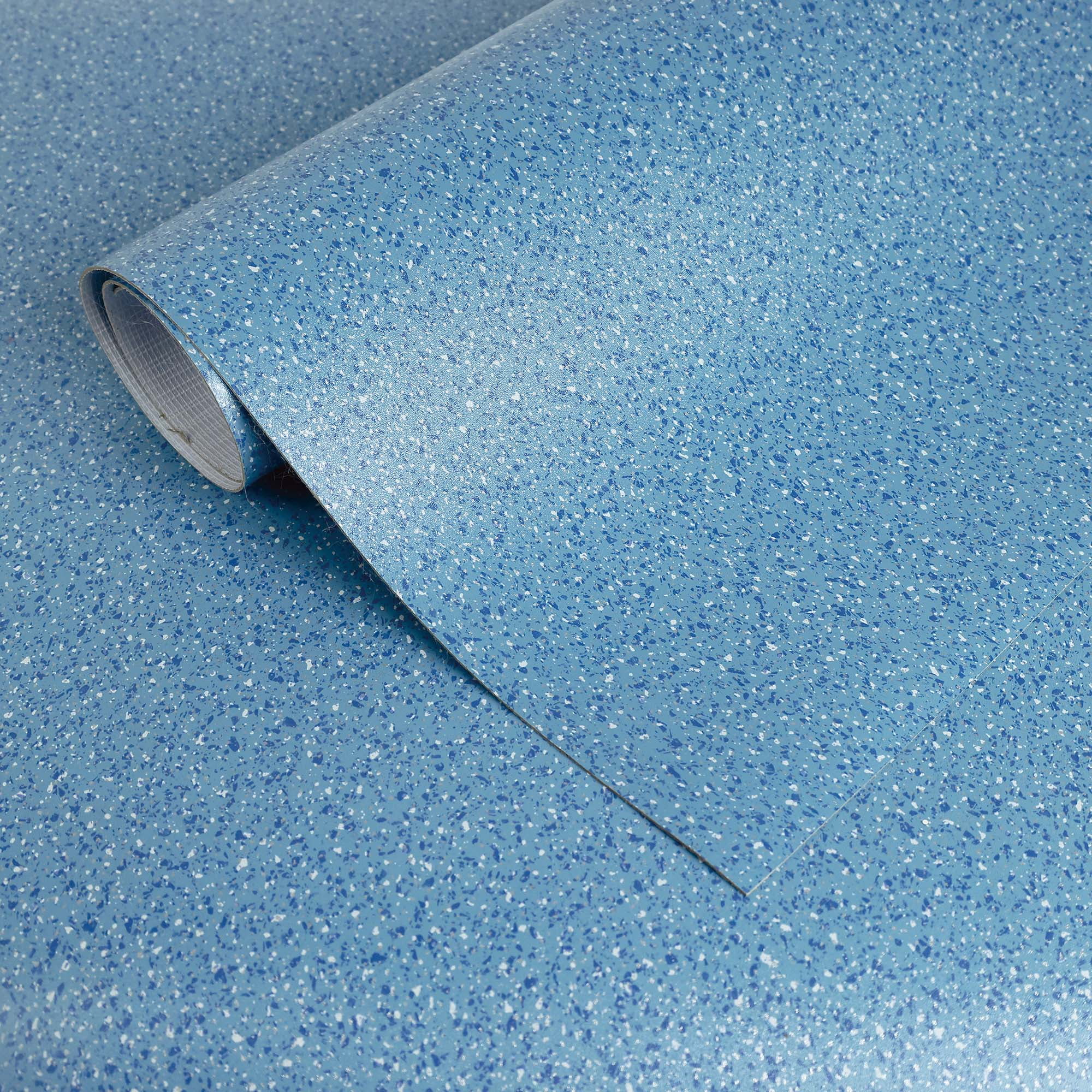 vinyl roll flooring PVC Blue Flooring Mat Tiles 39"x 197" Waterproof Thicken Carpet for Bathroom Living Room Kitchen 1.4mm thickness