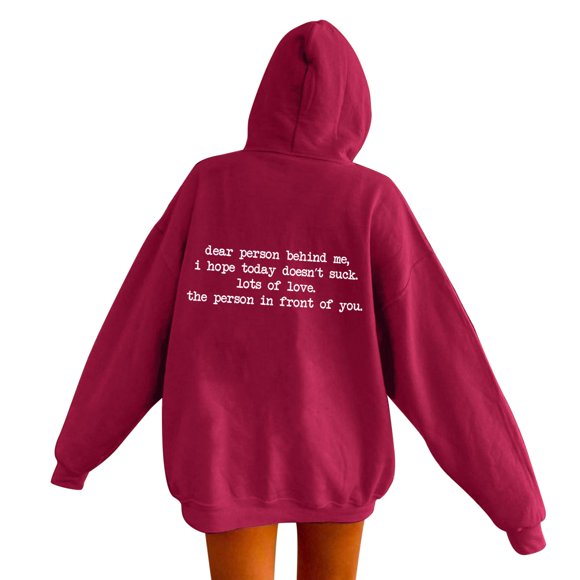 Pullover Cropped Sweater Casual Pullover Hoodie Sweatshirt Women Bright Tunic Sweater Womens Winter Tops Sweaters Ladies Long Sweaters Hoodies For Women Word Graphic Sweatshirts For Red M