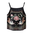thumbnail image 5 of Tank Tops for Women BWASD Retro Embroidered Loose Fit Camisole Tops Adjustable Thin Straps Lightweight Breathable Casual Trendy Vacation Blouse Summer Black M-XXXL, 5 of 6