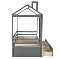 thumbnail image 3 of Bellemave Twin Size House Bed with Drawers House Bed with Storage Wooden Bed Frame with Guard Rails Twin Bed Frame, Gray, 3 of 11