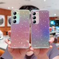 thumbnail image 4 of SaniMore for Samsung Galaxy A54 5G Case, [Anti-yellow Transparent Backplane & Glitter Bling Paper] Shockproof Anti-fall Lens Protection Slim Lightweight Stylish for Girls Women for A54 5G, Silver, 4 of 12
