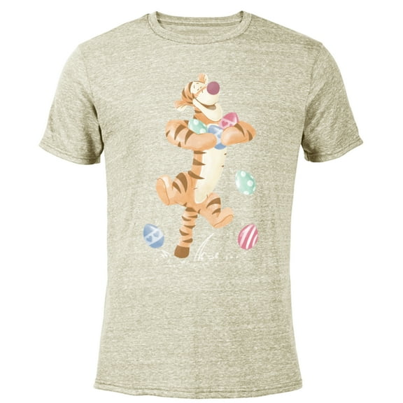 Disney Winnie the Pooh Tigger Easter Egg Bounce - Short Sleeve Blended T-Shirt for Adults - Customized-Yellow