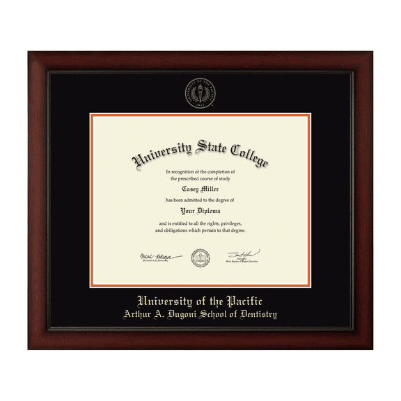 Framerly - UOP Dentistry Diploma Frame with Black and Orange Mat
