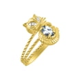 thumbnail image 3 of *RYLOS Simply Fun CAT Aquamarine & Diamond Ring - March Birthstone. Great Ring for Pinky, Middle or Pointer Finger.*, 3 of 4