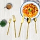 thumbnail image 5 of Juego de cubiertos de acero inoxidable de 5 piezas | Cuchillos, tenedores y cucharas con mango redondo | Plateados o dorados | Ideal para hoteles y restaurantes | Apto para lavavajillas, 5 of 6