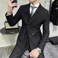 thumbnail image 2 of Chaqueta para hombre, chaquetas de vestir, abrigos, doble botonadura, trajes y blazers negros para hombre de negocios, ropa sencilla y nueva en estilo coreano 2024, 2 of 5
