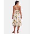 thumbnail image 2 of Time and Tru Women's Tie Back Midi Dress, Sizes XS-XXXL, 2 of 4