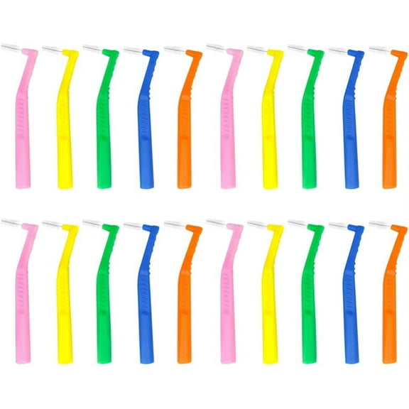 20pcs Interdental Brushes Braces Toothbrush Betweens Angle Alternative Brushes Flossing Head Oral Dental Tooth Brush Interdental Cleaners for Tooth Cleaning Supplies