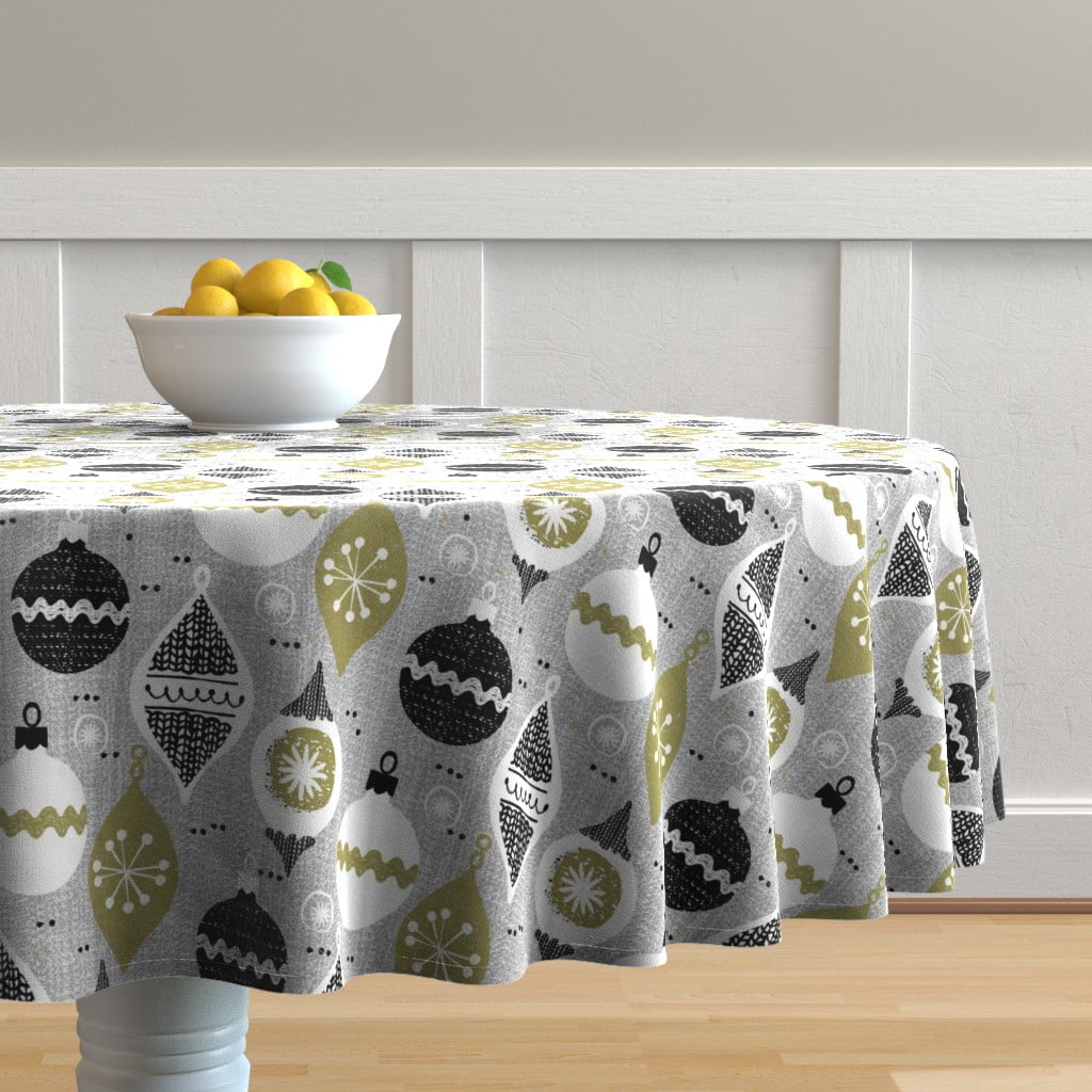 Round Tablecloth Vintage Ornament Christmas Holiday Ornaments Cotton