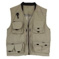 thumbnail image 2 of Zysthvn Cargo Light Jackets for Men Outdoor Fall Athletic Mens Vest Jacket Solid V-Neck with Pockets Half Zip Jackets, Khaki L, 2 of 7