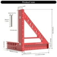 thumbnail image 5 of Aluminum Alloy Triangular Ruler Layout Tool with Clear Scale Easy To Read for DIYer Enthusiasts Professional Woodworkers, 5 of 9