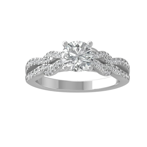 ARAIYA FINE JEWELRY 10K White Gold Lab Grown Diamond Engagement Ring (1 1/3 cttw, D-F Color, VS Clarity) Size 9.5
