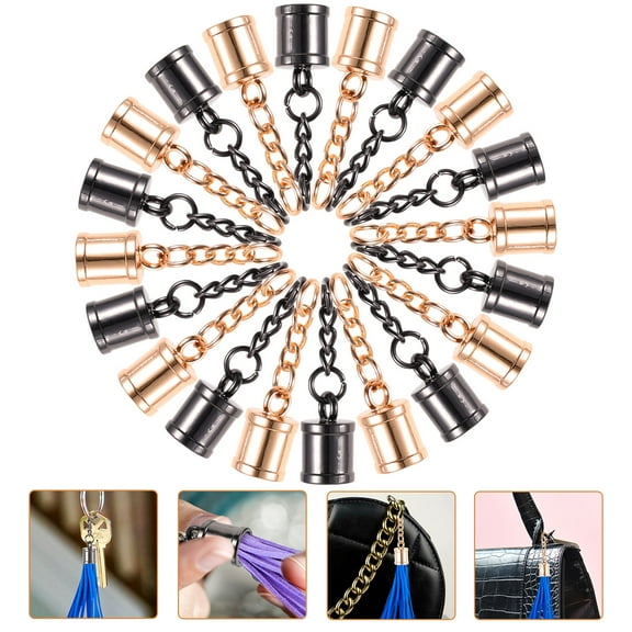 HAKIDZEL Jewelry Making End Caps 20Pcs Assorted Color Tassel Cord Ends for Necklace Making