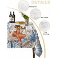thumbnail image 5 of Blue Coastal Suqare Tablecloth - 54 x 54 Inch, Summer Beach Starfish Weeping Eucalyptus Wooden Waterproof & StainResistant Tablecloth, Washable Oil-proof Table Cover for Dining/Party/Wedding/Buffet, 5 of 9