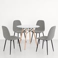 thumbnail image 1 of Comedor 4 Sillas Gris con Mesa Redondo Transparente - Homemake Furniture, 1 of 5