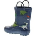 thumbnail image 3 of FOXFIRE Kids Rain Boots, Color: Navy Blue Dinosaur, Size: 8 (600-65-8), 3 of 4