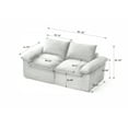 thumbnail image 4 of Modern corduroy cloud sofa, can be freely combined and has a comfortable sitting experience, suitable for modern living room furniture in homes, apartments, and offices, White, 4 of 4