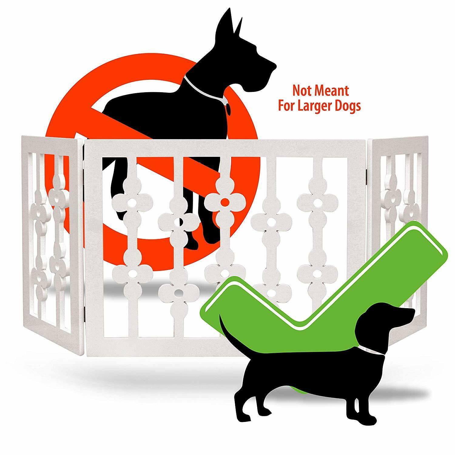 Frisky Friends Wooden Freestanding Pet Gate, Extra Wide Adjustable, Expands to 47" Wide