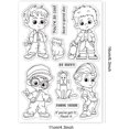 thumbnail image 6 of 1sheet People Students Clear Stamps for DIY Scrapbooking Dog Cat Friendship Silicone Clear Stamp Seals, 6 of 8