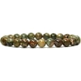thumbnail image 1 of Natural Rhyolite Jasper Gemstone 8mm Round Beads Stretch Bracelet 7" Unisex, 1 of 5