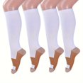 thumbnail image 1 of DEKAXID 4 pares de calcetines de compresión para hombres y mujeres, soporte de rodilla, medias de compresión para mujer, accesorios para el trabajo, medias de compresión largas para piernas,, 1 of 6
