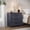 black, variant on IFMUST Farmhouse 3 Drawers Nightstand with Charging Station, Rustic Wood Nightstand with Drawers for Bedroom, Living Room, White