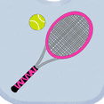 thumbnail image 4 of Inktastic Pink Tennis Racket and Ball Boys or Girls Baby Bib, 4 of 4