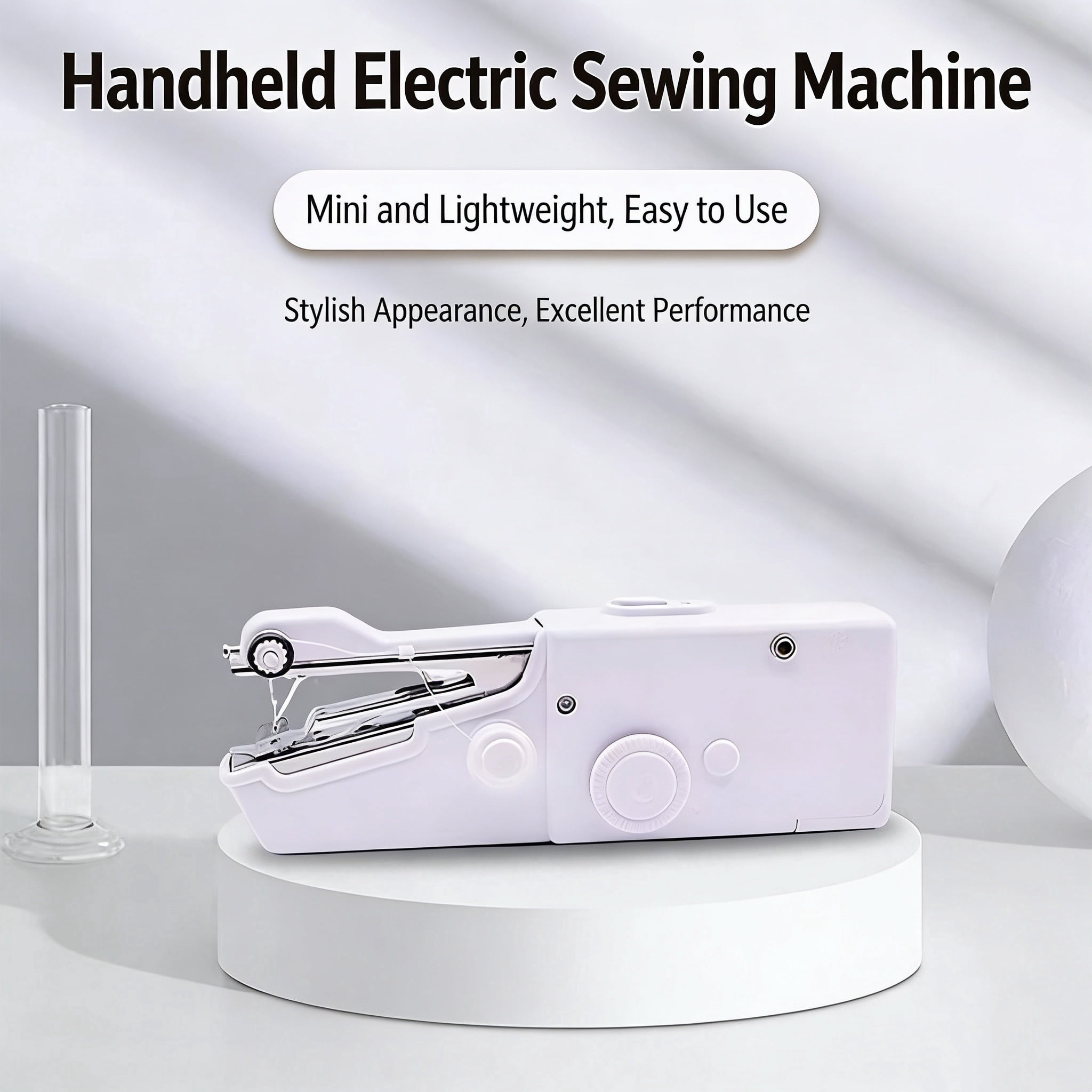 Handheld Sewing Machine - Mini Portable Electric Sewing Machine for Beginners - Quick Sew Tool for Fabric, Clothing, Kids' Cloth, Home DIY & Travel - Battery or Power Adapter Operated