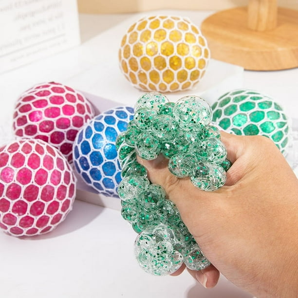 Pack De 6 Pelotas Antiestrés De Malla – Bolas Pequeñas De Gel Relajante, Arcoíris, Ideales Para Aliviar Tensión En Mano