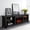 Black, variant on VANACC Fireplace TV Stand,Wood Texture Entertainment Center,Natural Oak