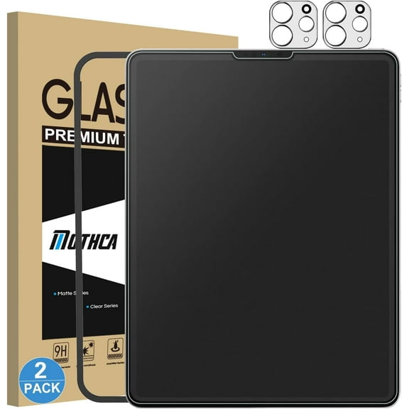 2 Pack Matte Glass Screen Protector for iPad Pro 12.9” 6th/5th/4th/3rd Gen(2022/2021/2020/2018), Anti-Glare & Anti-Fingerprint Tempered Glass
