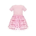 thumbnail image 2 of Girls Dress Pink Big Eye Shiny Heart Valentine V-day Short Sleeve 6 Years, 2 of 6