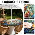 thumbnail image 2 of ARTSLION Round Outdoor Tablecloth For Up To 48in With Umbrella Hole & Zipper Waterproof Elastic Edge Fitted Table Cover Big Sunflower For Patio Picnic Party, Hummingbird, 2 of 7