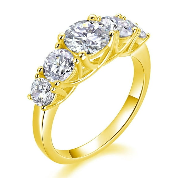 1 Carat Gold Moissanite Rings for Women D Color VVS1 925 Sterling Silver Round Cut Moissanite Engagement Rings Lab Created Diamond Promise Rings Simulated Diamond Ring