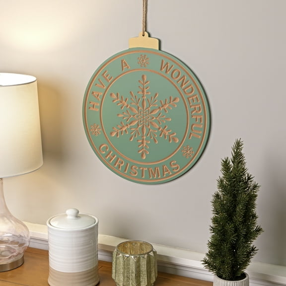Northlight Have a Wonderful Christmas Round Ornament Shaped Wall Sign - 17.5"
