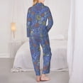 thumbnail image 3 of Pajama Sets for Women 2 Pcs, colourful seashells Button Down Long Sleeve Sleepwear Lounge PJ Sets, 3 of 6
