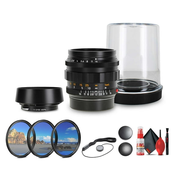 Leica Noctilux-M 50mm f/1.2 ASPH. Lens (Black) (11686)   Lens Filter Kit   Cleaning Kit   Lens Cap