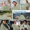 thumbnail image 5 of Sage Green Cooling Blanket,Lightweight Breathable Summer Throw Blanket with Double Sided Cold Effect,Geometric Flower Leaf Diamond Plaid Retro Picnic Blankets Bed Sheet for Hot Sleepers 50"x60", 5 of 8